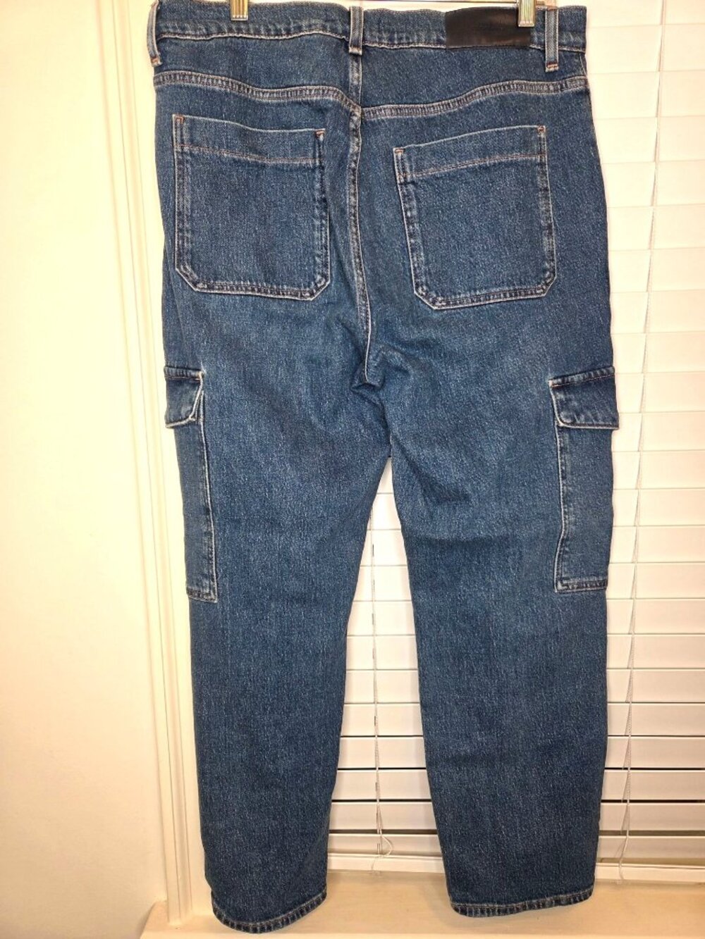 Womens 7 For All Mankind Cargo Logan Blue Bell Denim Jeans Size 31 Retro - Picture 8 of 8